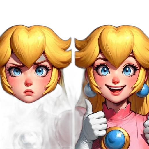 face, concept art, 3d render, pixel art transparent PNG cut-out