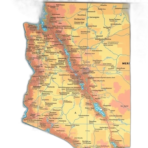 large, detailed, arizona, map transparent PNG cut-out