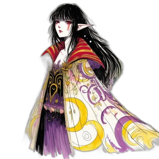 dress, fantasy art, concept art, watercolor transparent PNG cut-out