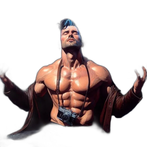 concept art, cyberpunk, 3d render, comic book art transparent PNG cut-out