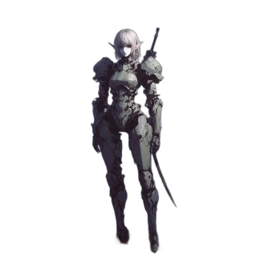 weapon, robot, sword, staff transparent PNG cut-out