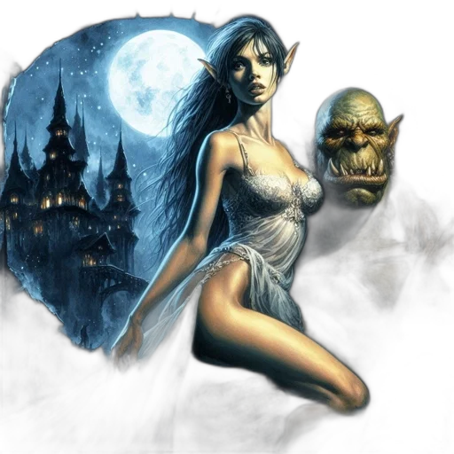 fantasy art, concept art, comic book art, pixel art transparent PNG cut-out