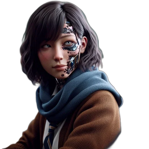 face, robot, mask, jacket transparent PNG cut-out