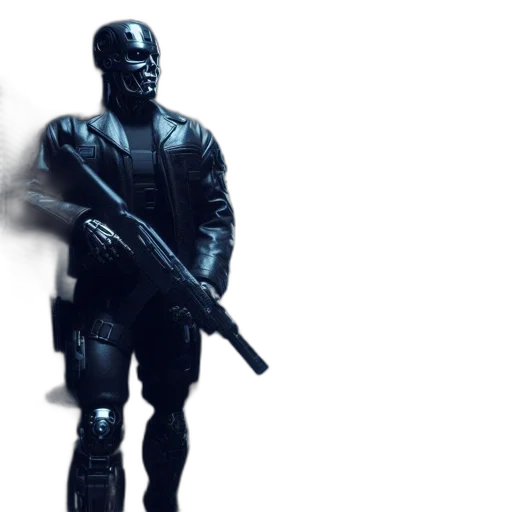 robot, weapon, concept art, 3d render transparent PNG cut-out
