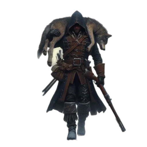 jacket, weapon, staff, sword transparent PNG cut-out