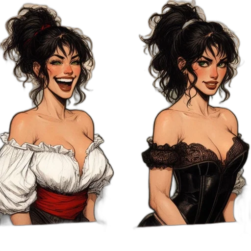 dress, concept art, comic book art, fantasy art transparent PNG cut-out