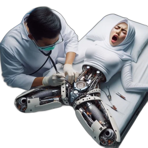robot, car, weapon, operating transparent PNG cut-out