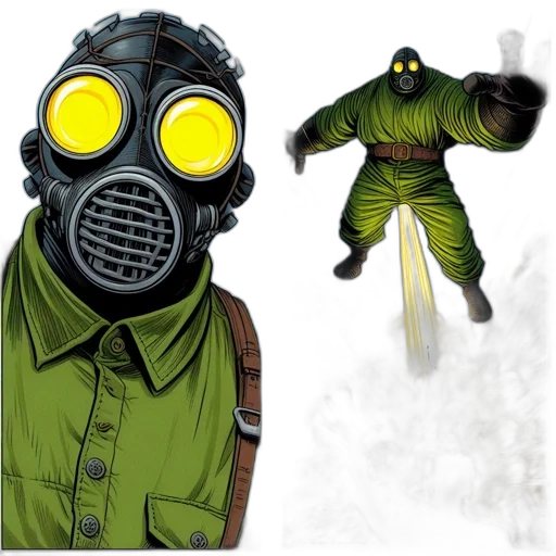 mask, jacket, concept art, comic book art transparent PNG cut-out