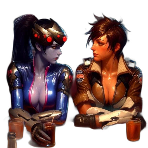 robot, concept art, cyberpunk, comic book art transparent PNG cut-out