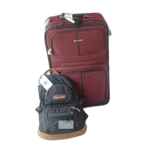 jacket, red, suitcase, black transparent PNG cut-out