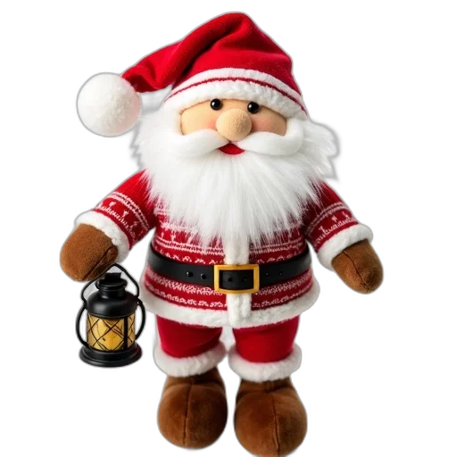plush, toy, santa, claus transparent PNG cut-out