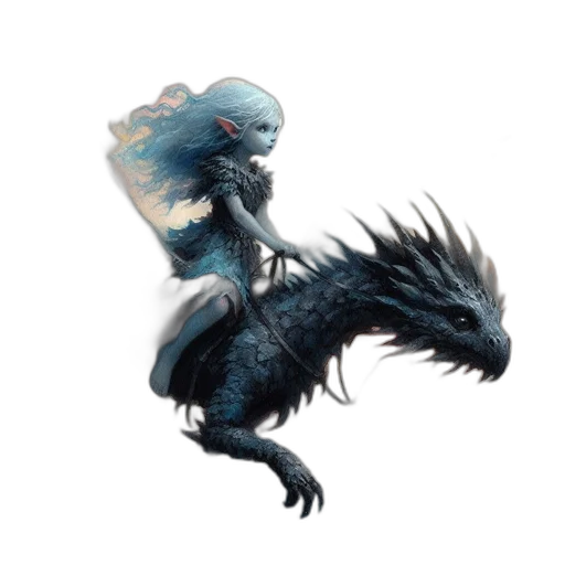 dragon, creature, hair, animal transparent PNG cut-out
