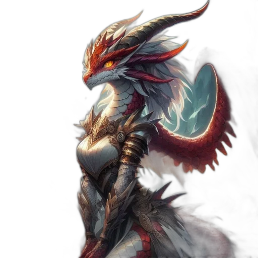 dragon, creature, mask, staff transparent PNG cut-out
