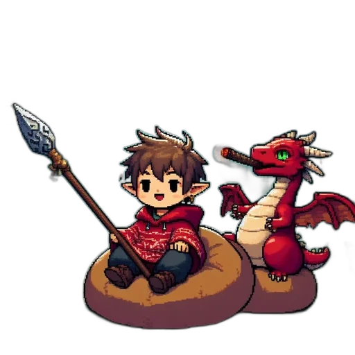 dragon, staff, sword, weapon transparent PNG cut-out