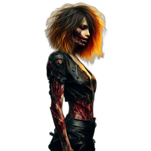 hair, comic book art, concept art, fantasy art transparent PNG cut-out