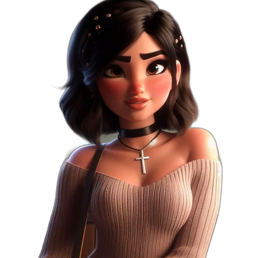dress, jewelry, face, staff transparent PNG cut-out