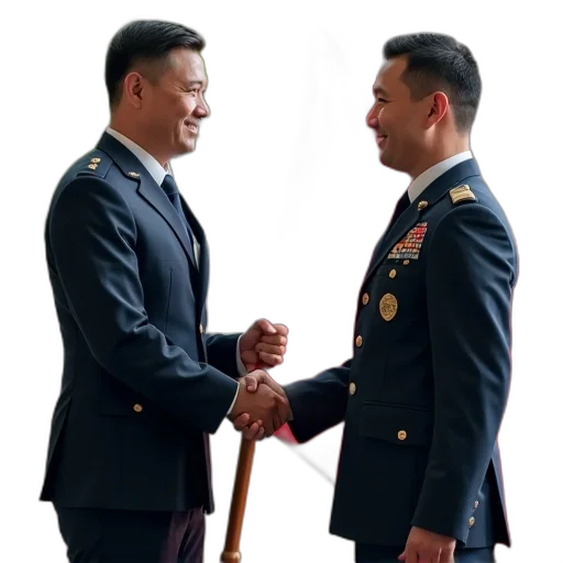 staff, two, men, military transparent PNG cut-out