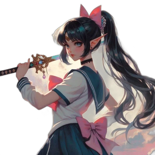 weapon, staff, sword, anime transparent PNG cut-out