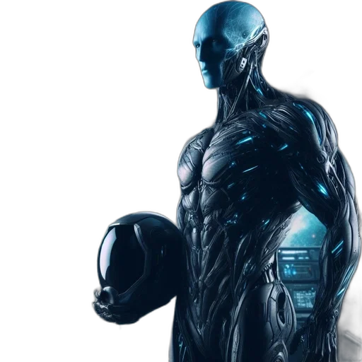 robot, concept art, comic book art, 3d render transparent PNG cut-out