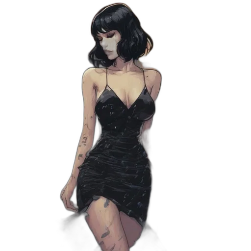 dress, concept art, comic book art, pixel art transparent PNG cut-out