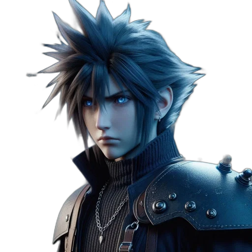 jacket, dragon, face, hair transparent PNG cut-out