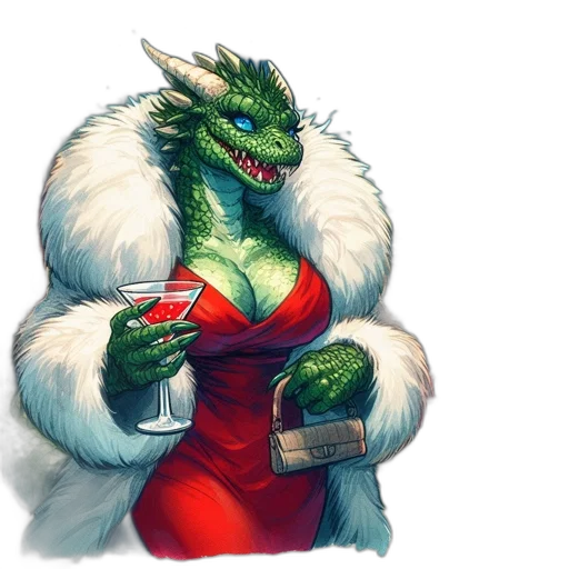 dragon, dress, fantasy art, concept art transparent PNG cut-out