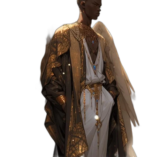 jacket, staff, jewelry, sword transparent PNG cut-out