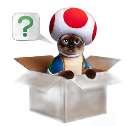 hat, 3d render, concept art, cat transparent PNG cut-out