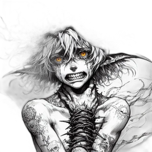 creature, face, mask, comic book art transparent PNG cut-out