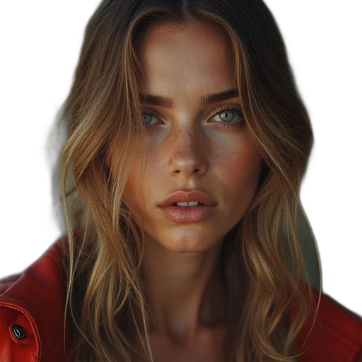 face, jacket, hair, jewelry transparent PNG cut-out