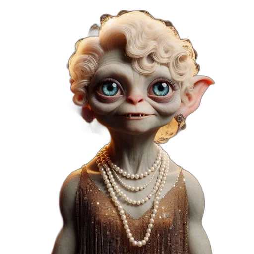 jewelry, dress, creature, staff transparent PNG cut-out