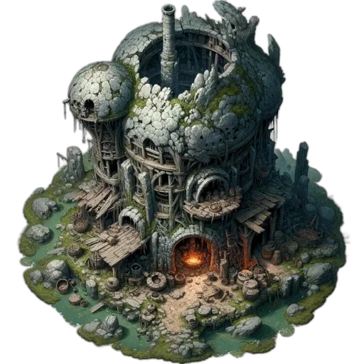building, concept art, fantasy art, pixel art transparent PNG cut-out