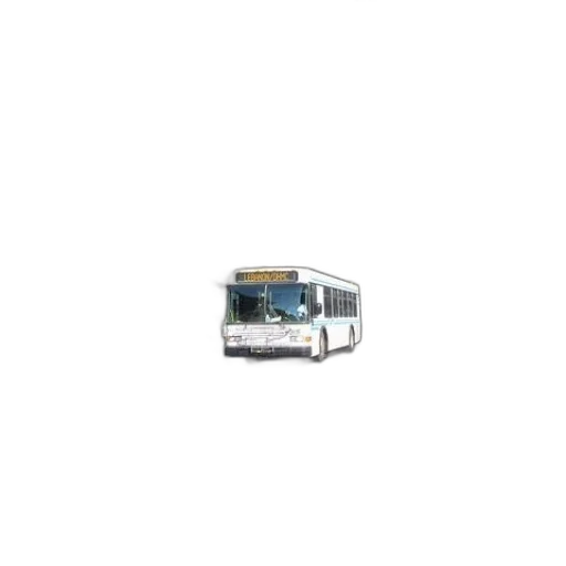 white, bus, driving, down transparent PNG cut-out