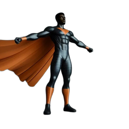 3d render, concept art, comic book art, superhero transparent PNG cut-out