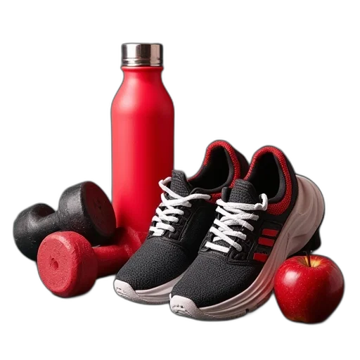 shoes, bottle, red, various transparent PNG cut-out