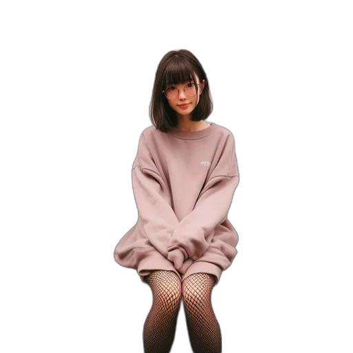 dress, jacket, creature, staff transparent PNG cut-out