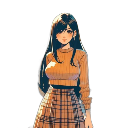 dress, jacket, face, staff transparent PNG cut-out