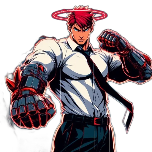 staff, weapon, jacket, comic book art transparent PNG cut-out