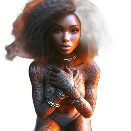 jewelry, creature, hair, concept art transparent PNG cut-out