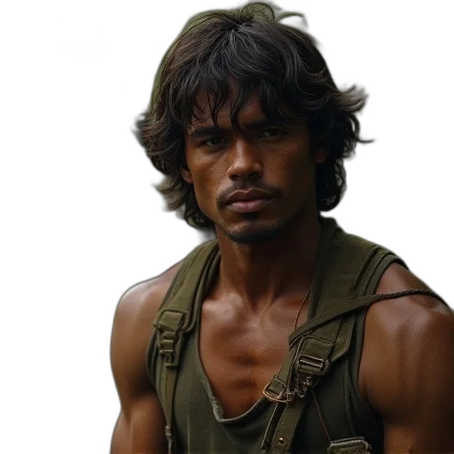 photorealistic, rambo, ateo, filme transparent PNG cut-out