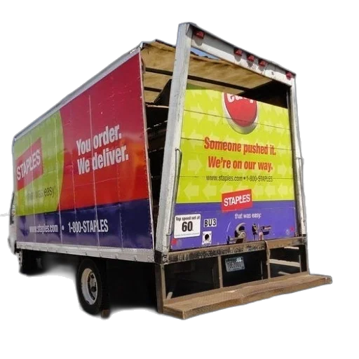 furniture, staples, truck, parked transparent PNG cut-out