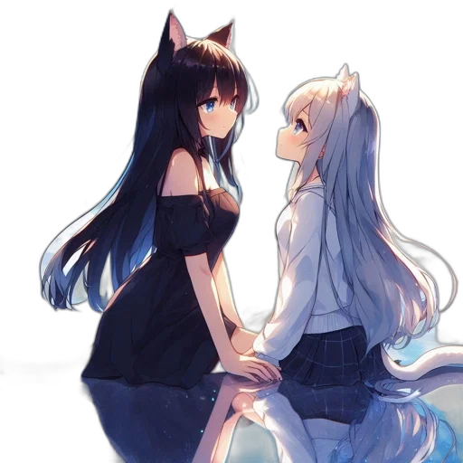 dress, anime, fantasy art, watercolor transparent PNG cut-out