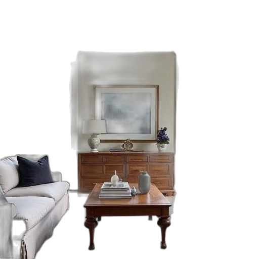 furniture, photorealistic, 3d render, oil painting transparent PNG cut-out