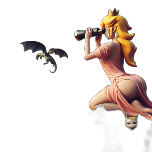 dragon, weapon, dress, staff transparent PNG cut-out