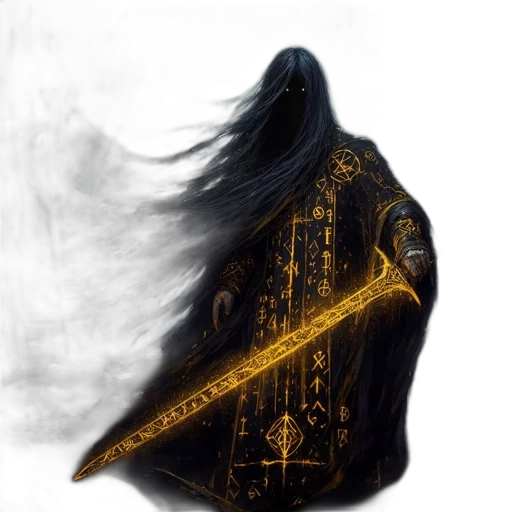 mask, jacket, sword, hair transparent PNG cut-out
