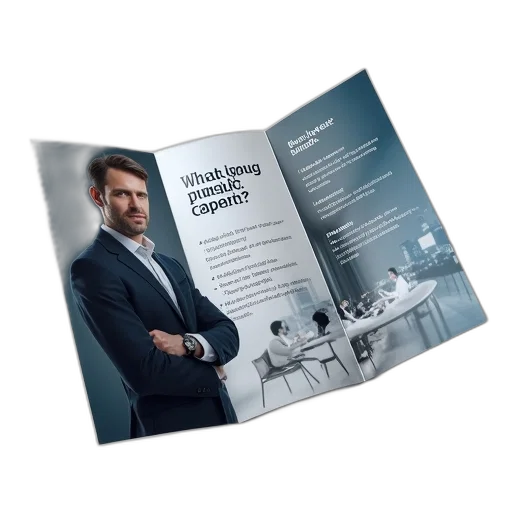 tri-fold, brochure, glossy, finish transparent PNG cut-out