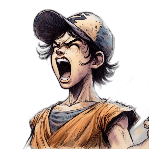 face, hat, comic book art, cartoon transparent PNG cut-out