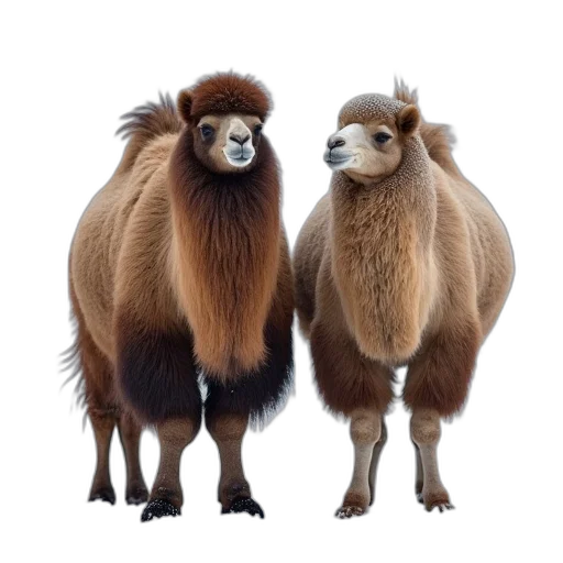 animal, hair, two, camels transparent PNG cut-out