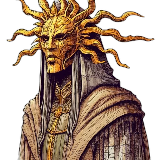 mask, staff, crown, fantasy art transparent PNG cut-out