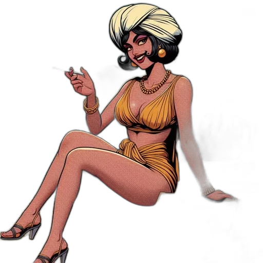 dress, concept art, cartoon, comic book art transparent PNG cut-out